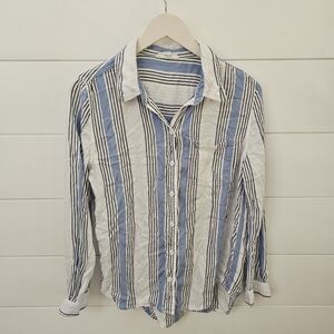 Beachlunchlounge striped button down top sz S